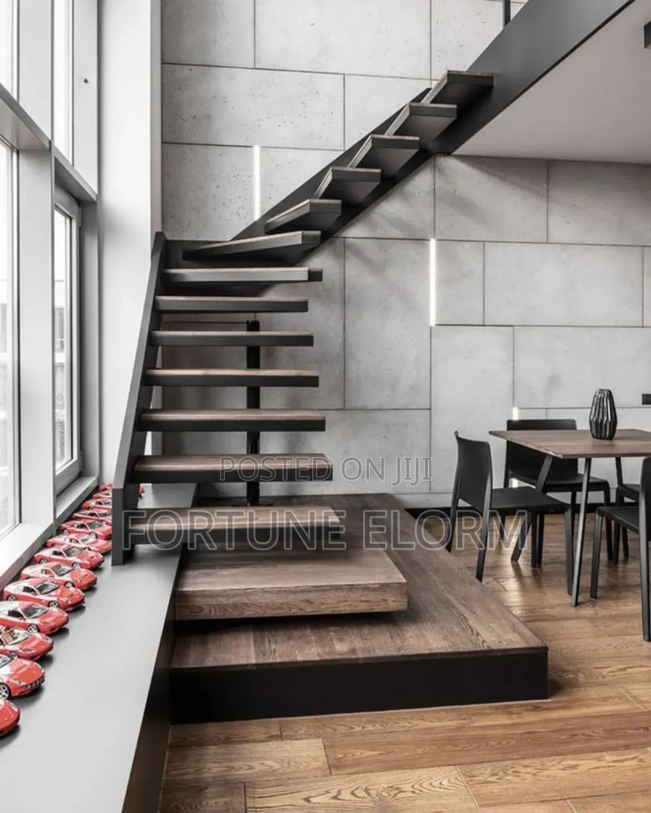 Timber Floating Stairs, Mono Stringer Support System