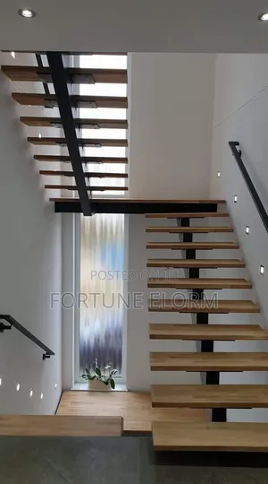 Timber Floating Stairs, Mono Stringer Support System