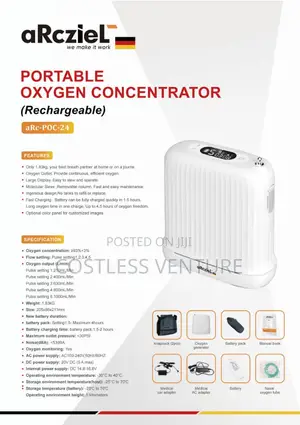 Arcziel Portable Oxygen Concentrator(Rechargeable)
