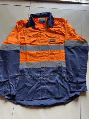 Reflective Work Shirt Orange/Navy