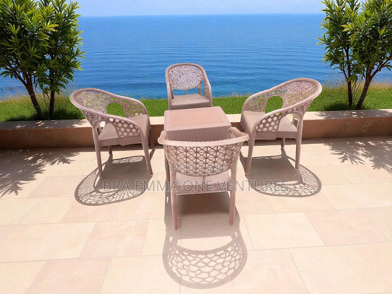Four Set Garden Chairs With Table