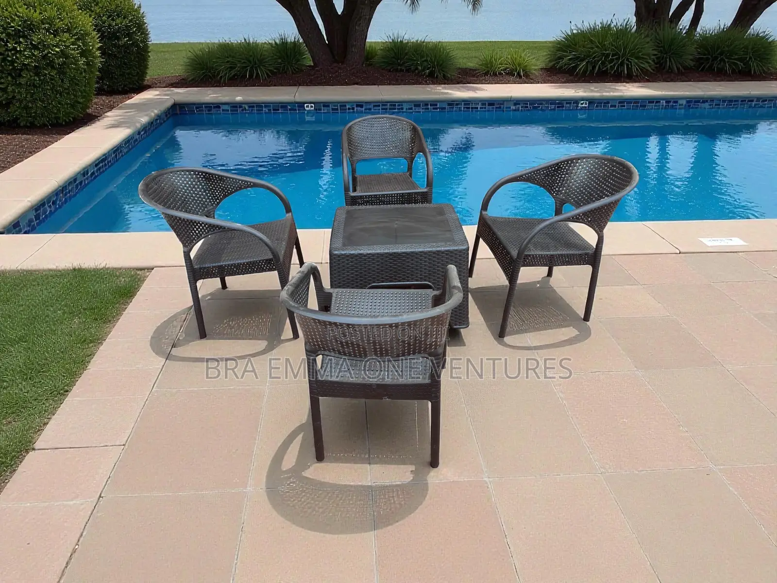 Four Set Of Garden Chairs And Table