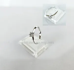 Sterling Silver Moissanite Diamond Engagement or Promise Ring,