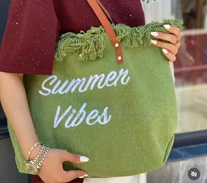 Fashionable Large Capacity Canvas Beach Bag Travel Tote