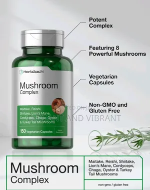 Mushroom Complex Supplement | 150 Capsules | 8 Mushroom Blend |