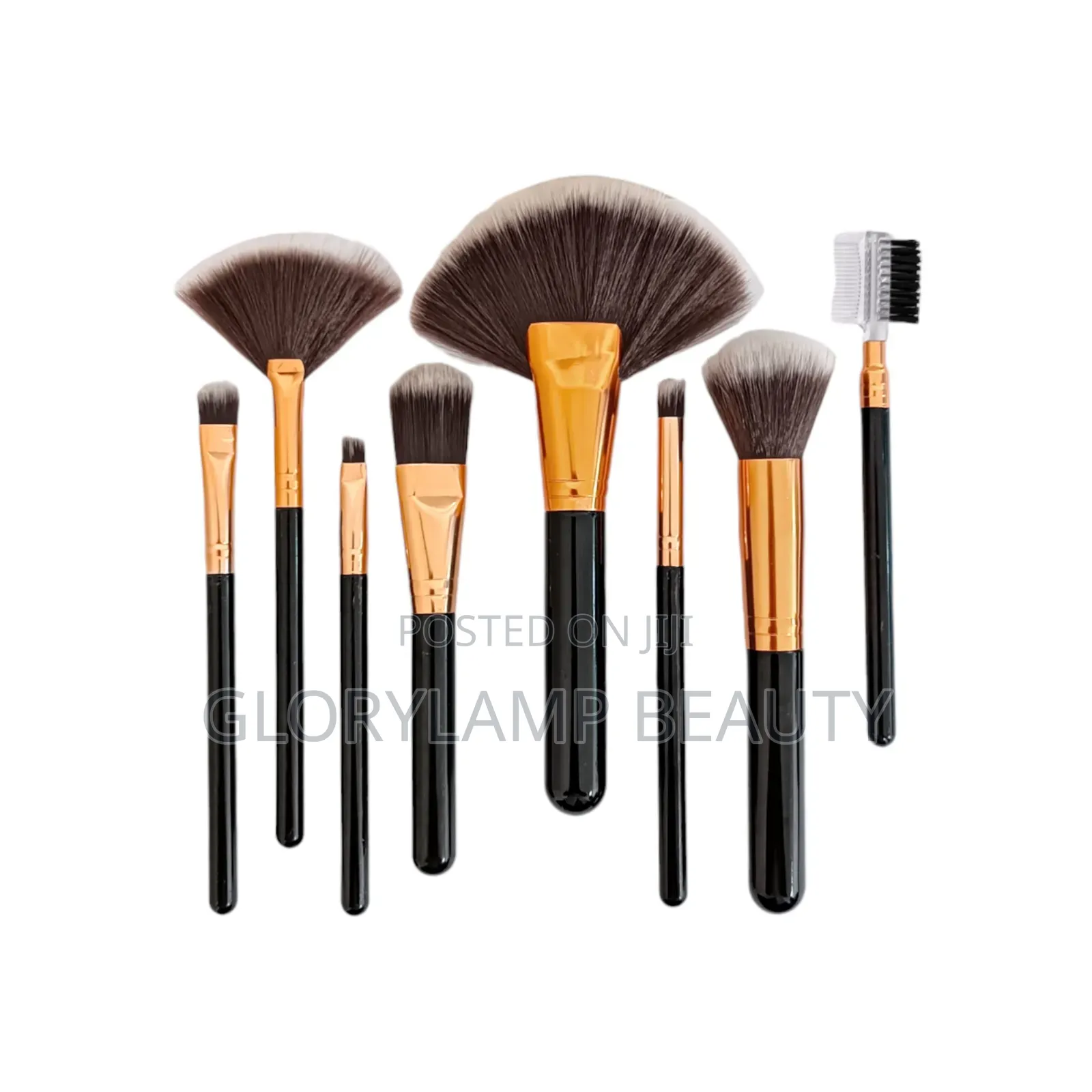 Professional 8-Piece Makeup Brush Set – Black Gold