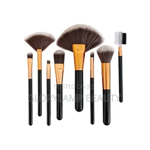 Professional 8-Piece Makeup Brush Set – Black Gold