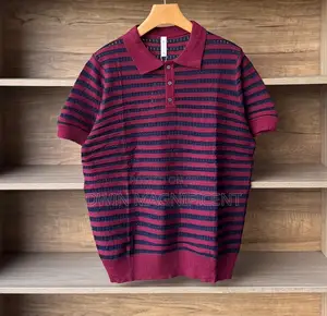 Classic Striped Polo Shirt for Men | Premium Knit Design |