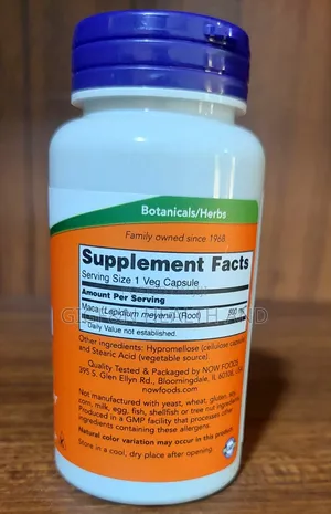 Maca 500mg, 100 Capsules. ( Stress and Fertility Support)