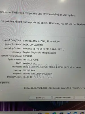 Laptop Toshiba X30 8GB Intel Core I5 SSD 256GB