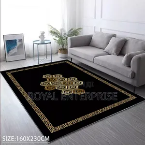 Black and Gold Color of 3d Non-Slip Floor Carpet (160/230cm