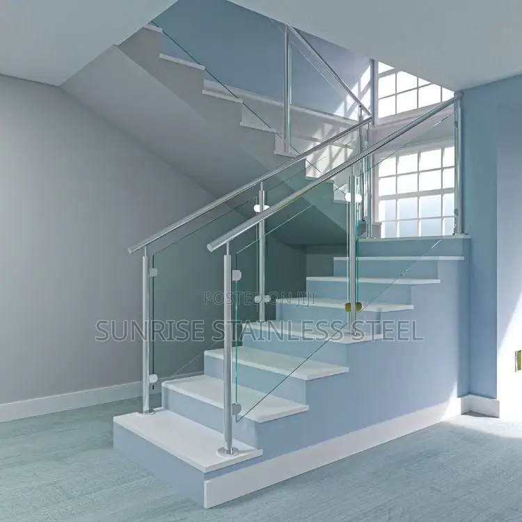 Stainless Glass Railing Staircase Design