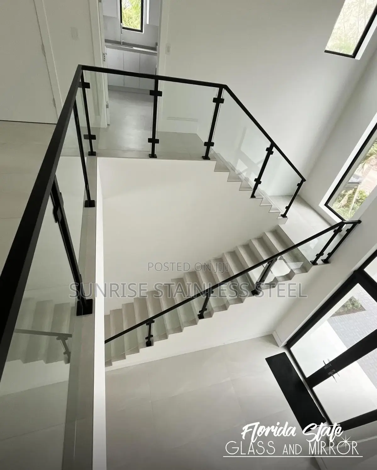 Stainless Glass Railing Staircase Design