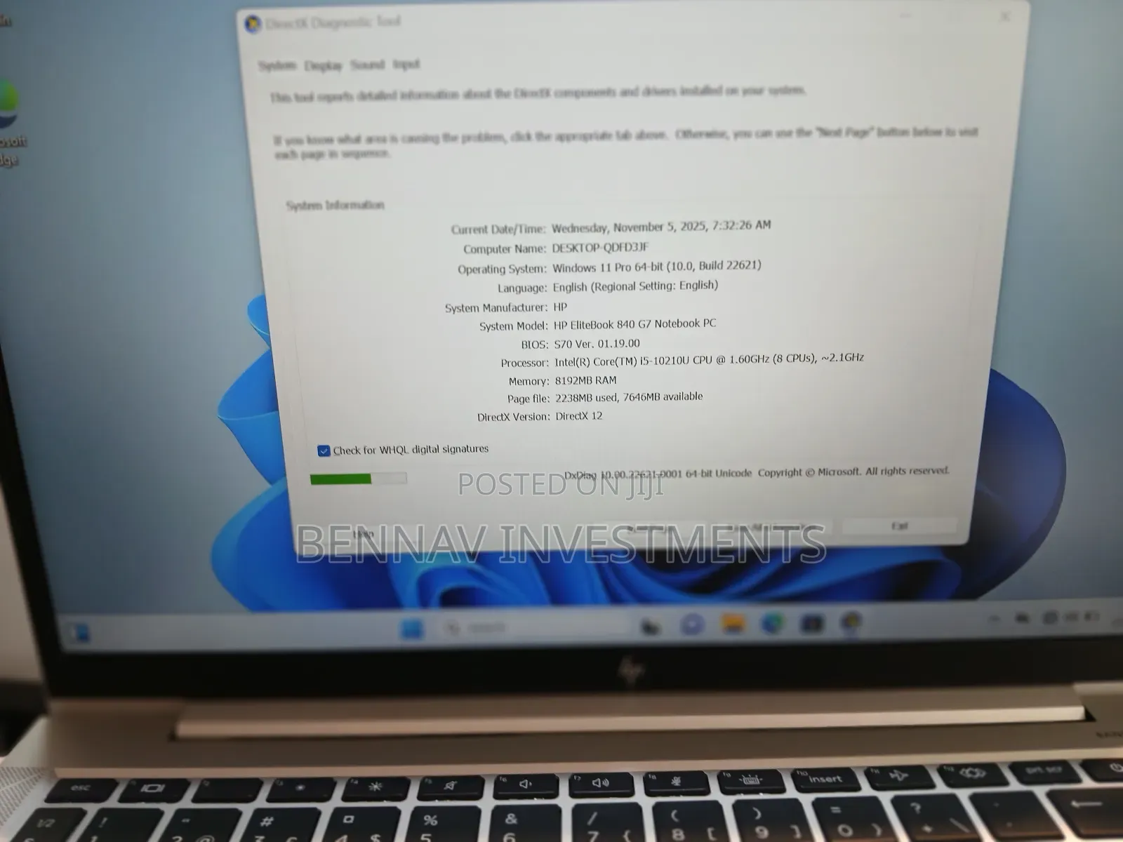 Laptop HP EliteBook 840 G7 8GB Intel Core i5 SSD 256GB