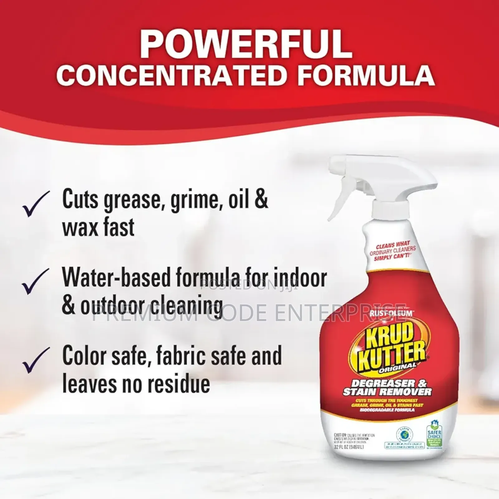 Krud Kutter Degreaser Stain Remover – 1 Gallon Multi-Surface Cleaning