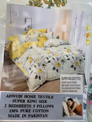 Luxury Super King Size Floral Bedding Set – 7 Pieces, 130% Pure Cotton