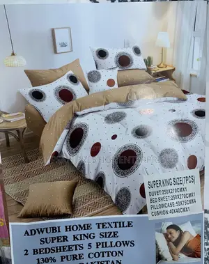 Luxury Super King Size Floral Bedding Set – 7 Pieces, 130% Pure Cotton