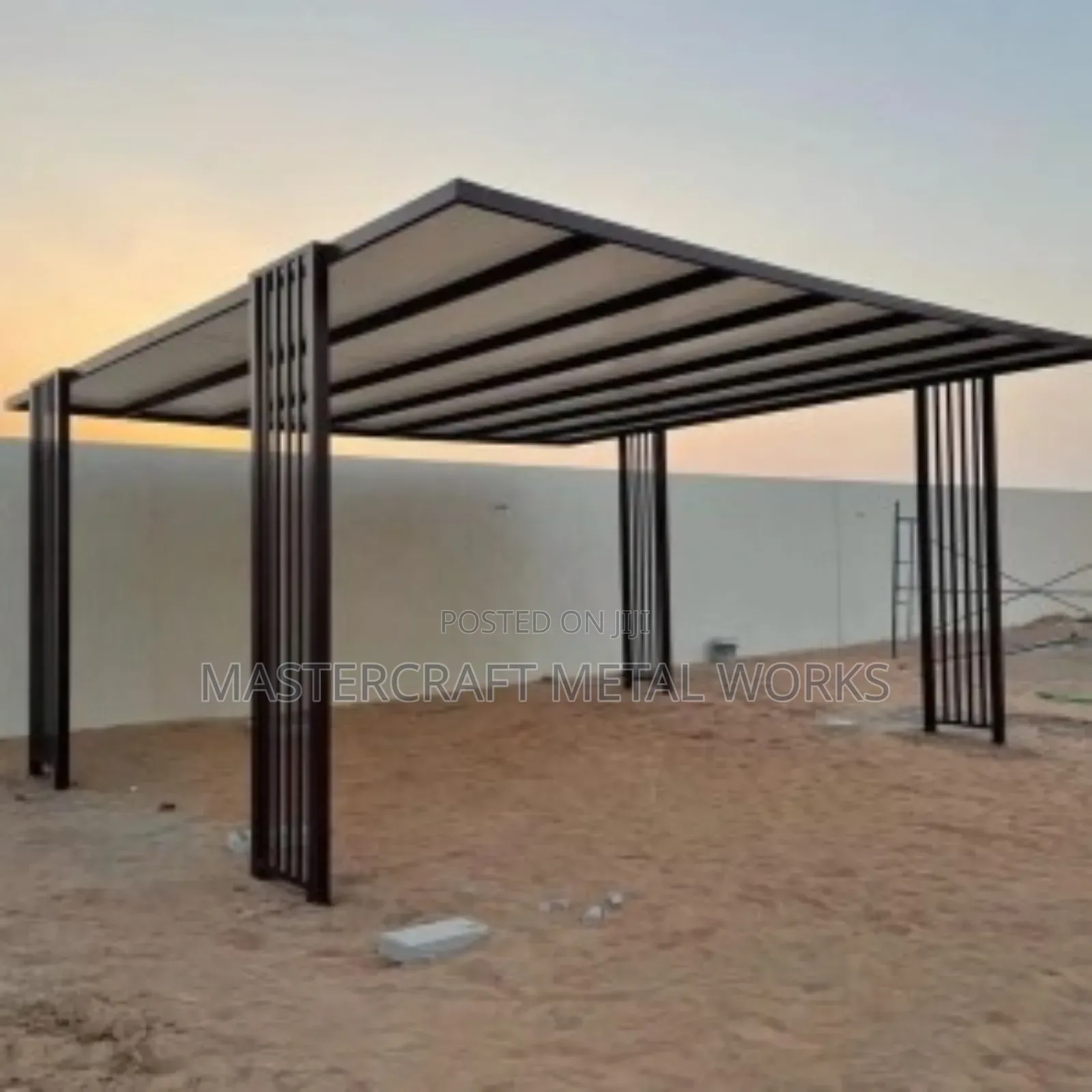 Black Pergola Gazebo Rest Area Car Park Carport