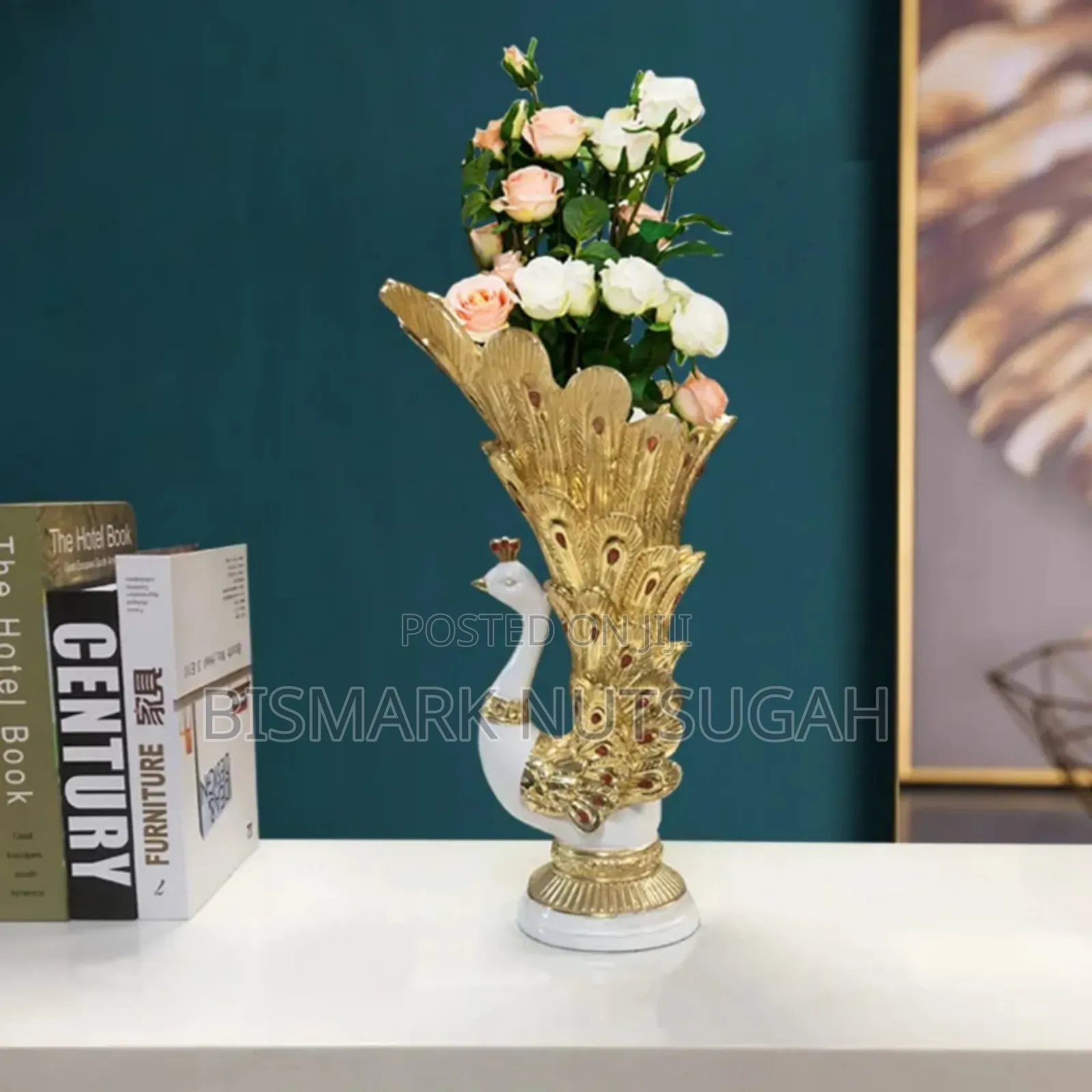 Decorative Golden Peacock Statues