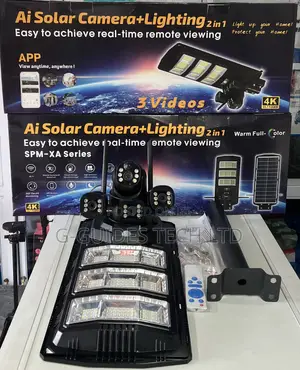 Ultra 4g Ai Solar PTZ Camera Triple-Lens With Streetlights