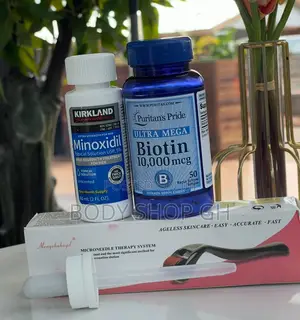 Kirkland + Derma Roller + Biotin for Beard, Hairline and Baldness