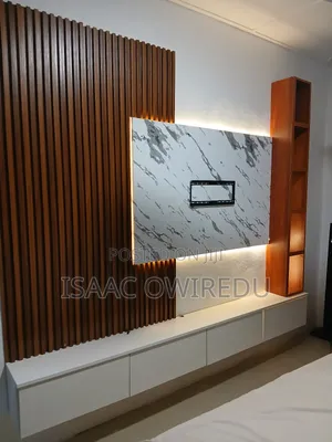 Television Wall Unit With Lighting System and Panels