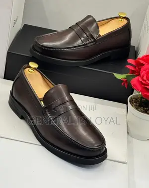 D&G Men’S Dark Coffee Leather Loafers Shoe