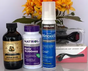 Kirkland Foam + Derma Roller + Biotin + Castor Oil -Hair and Beard Set