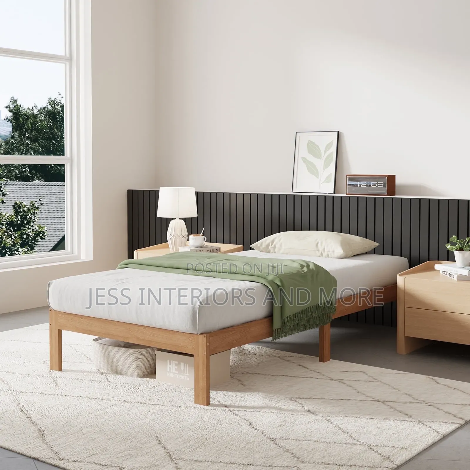 Twin Size Bed Frame (Solid Wood)