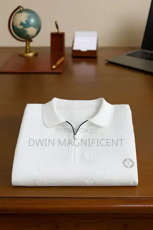 Quilted Polo Shirt With a Half-Zip Closure.