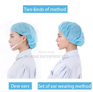 Disposable Hairnet Kitchen Cooking Mob Caps , Nurse Hat Elastic 100pcs
