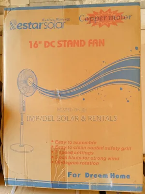 Solar Dc Stand Fan 16 Inches 12vdc 15w