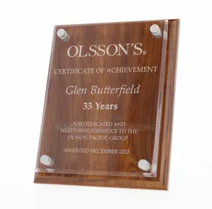 Wooden With Acrylic Award Plaque (Engraving Only)