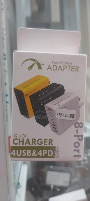 8 Ports Usb Charger Qc 5.0 65w Fast Charger Power Adapter