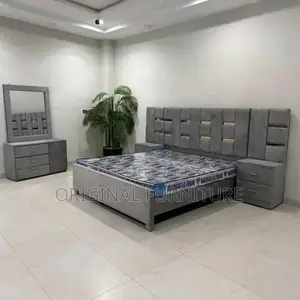 Over Size King Size Bed Frame Side Drawers and Mattress