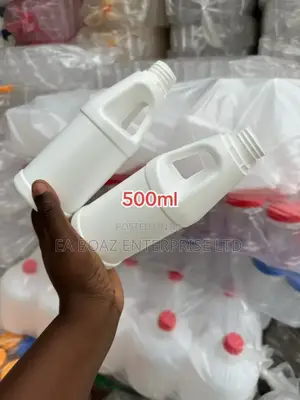 Hdpe 500ml White Side Handle Bottle, Liquid Bottles 50pcs