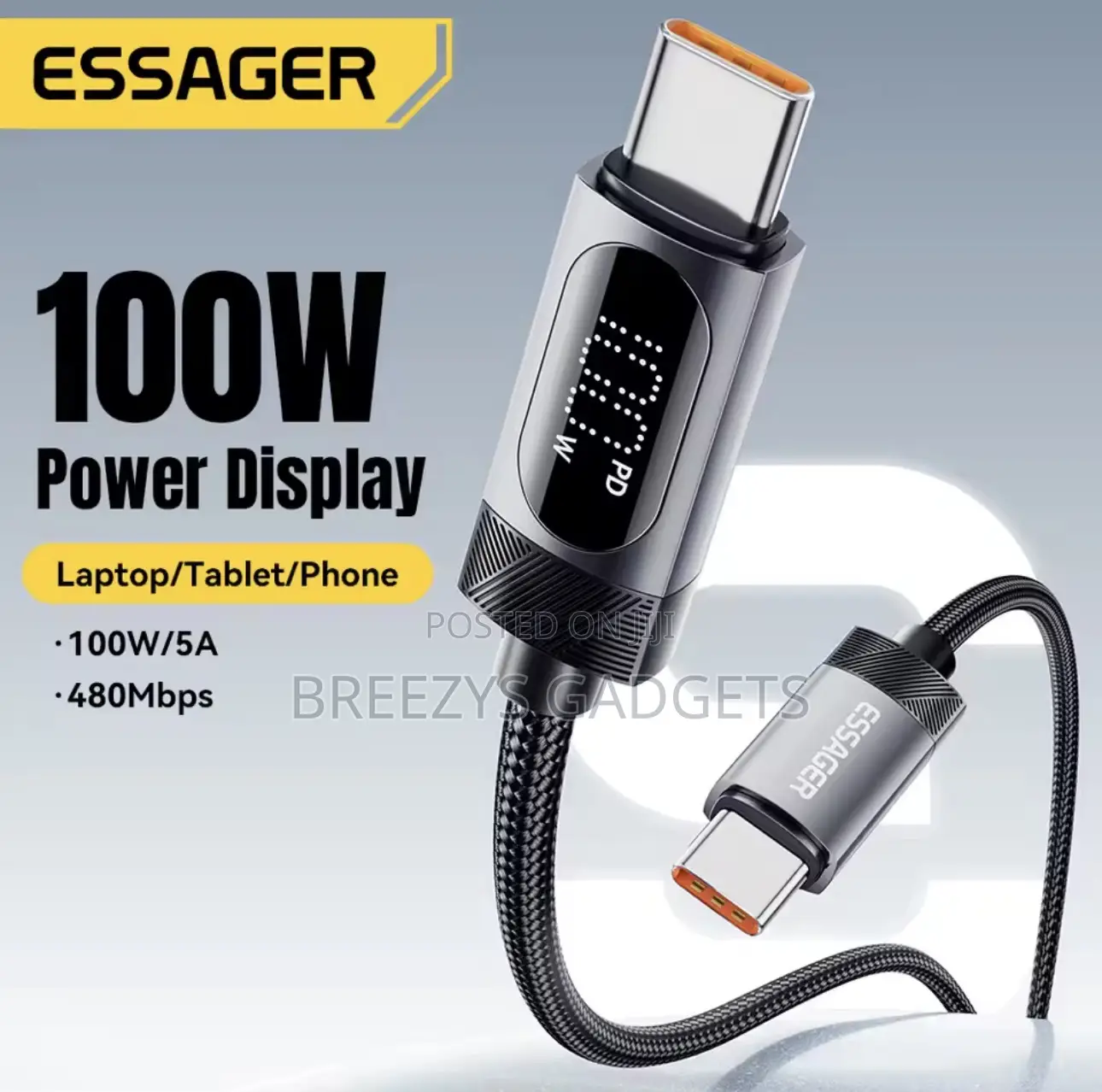 Essager Digital Dispaly Usb C Cable for iPhone and Android