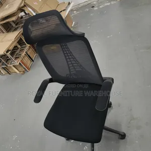 Black Swivel Office Chair With Flip Up Arms