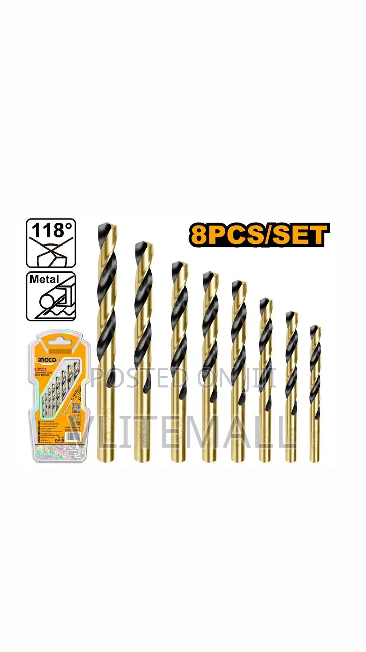 8 Pcs Hss Twist Drill Bits Set Akdb0801