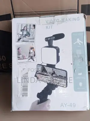 Video Maker Mini Tripod Stand Fill Light With Microphone Vlog Kit-01lm