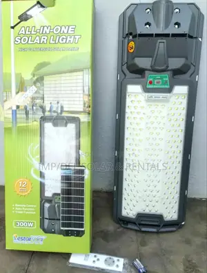 300w Solar Street Light With Panel, Remote Control, Timer Functions