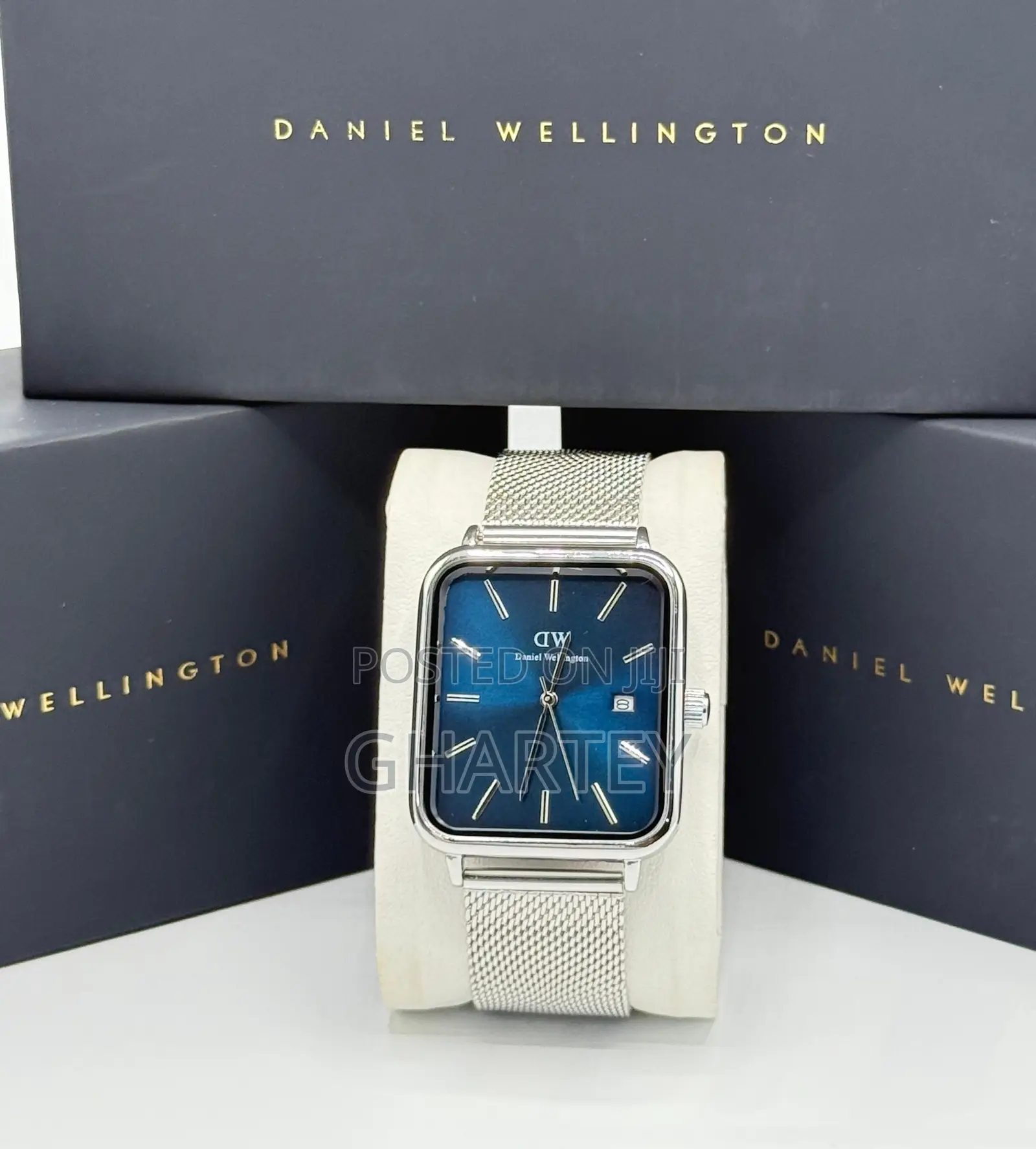 Rectangular Stainless Dial Mesh Strap Daniel Wellington Unisex Watch