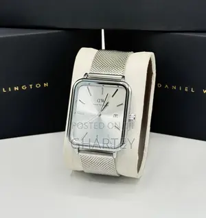 Rectangular Stainless Dial Mesh Strap Daniel Wellington Unisex Watch
