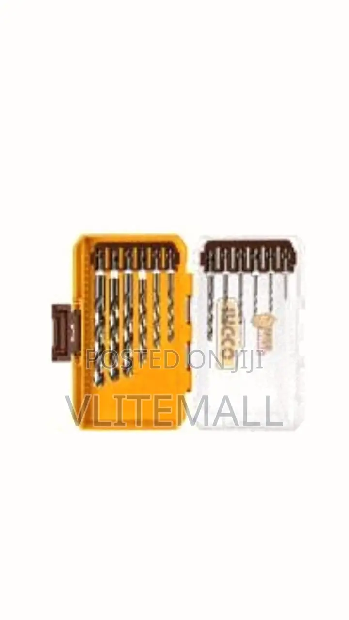 Ingco Akdl11206 Industrial Hex 1-10mm Metal Drill Bit Set, 12 Pieces