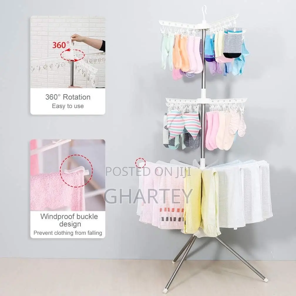 Multi-Tier Tripod Clothes Drying Rack –Spacesaving Indoor Laundrystand