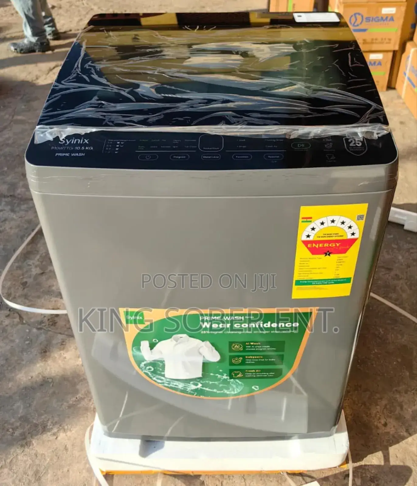 * New Syinix 10.5kg Fully Automatic Washing Machine. 3700gh