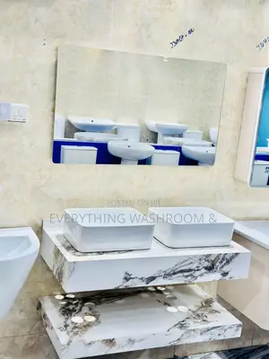 Luxurious 100cm Double Bowl Marble Vanity Cabinet Basin