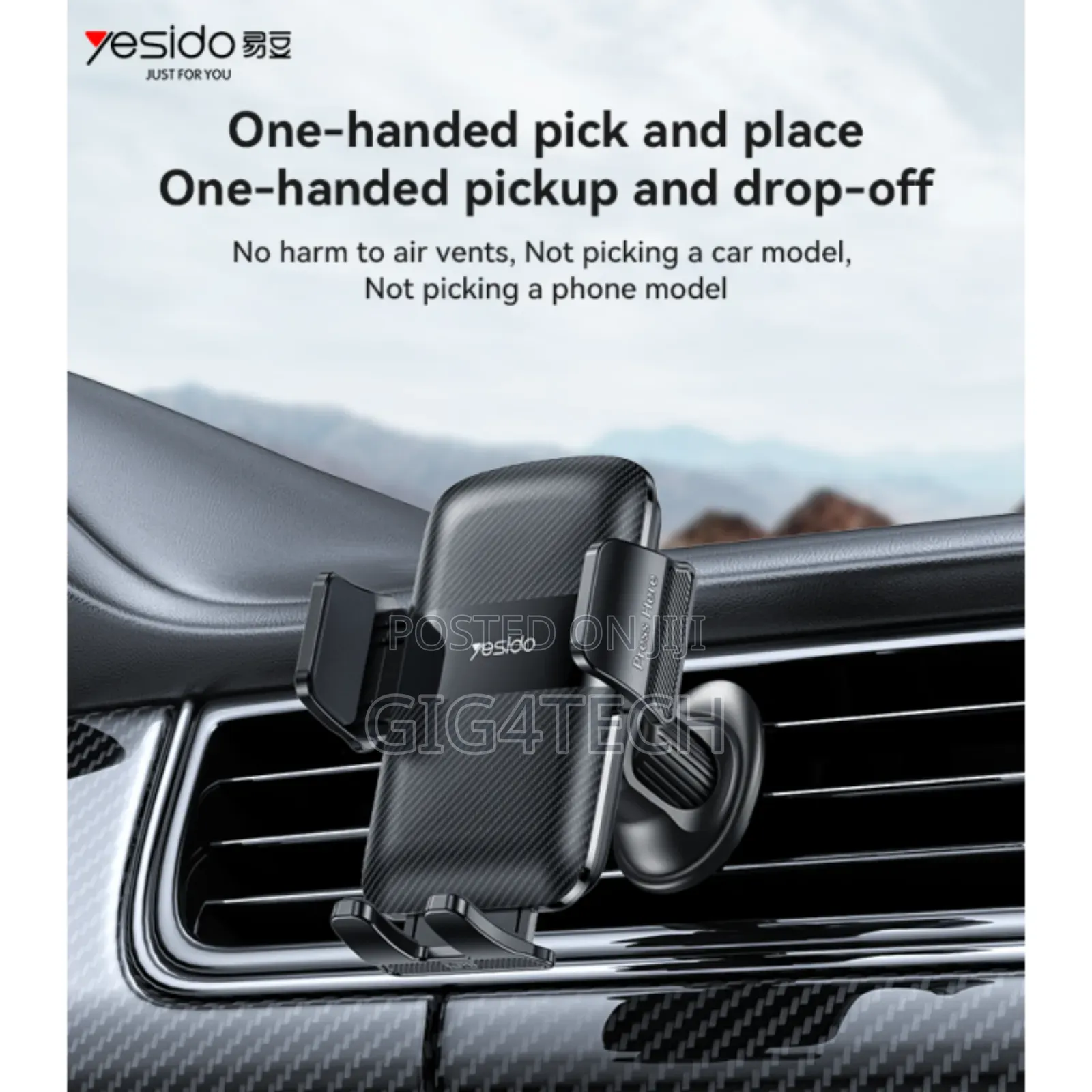 Yesido C251 Air Vent Using Spring Clip Car Phone Holder