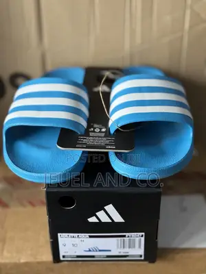 Original Adidas Adilette Aqua Blue and White