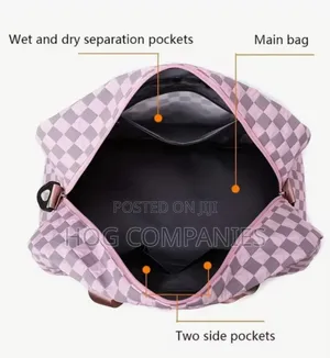 Large Capacity Checkerboard Pattern Duffle Handbag